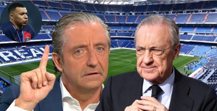 Josep Pedrerol, Florentino Pérez y Kylian Mbappé