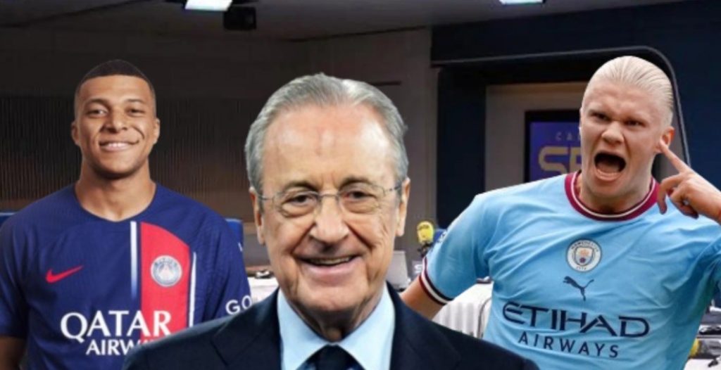 Erling Haaland , Kylian Mbappé y Florentino