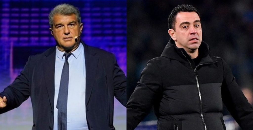 Joan Laporta y Xavi Hernández