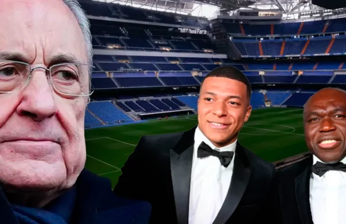 Kylian Mbappé, Wilfried Mbappé y Florentino Pérez