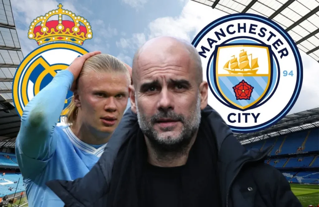 Guardiola y Haaland.