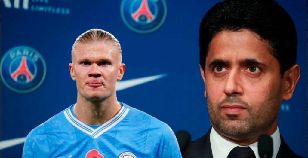 Haaland y Al Khelaifi