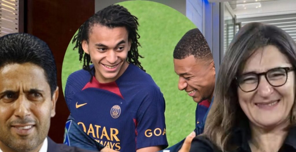 Fayza Lamari, Mbappé y Al-Khelaifi.