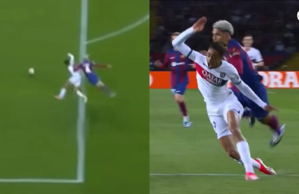 El penalti de Araujo a Barcola