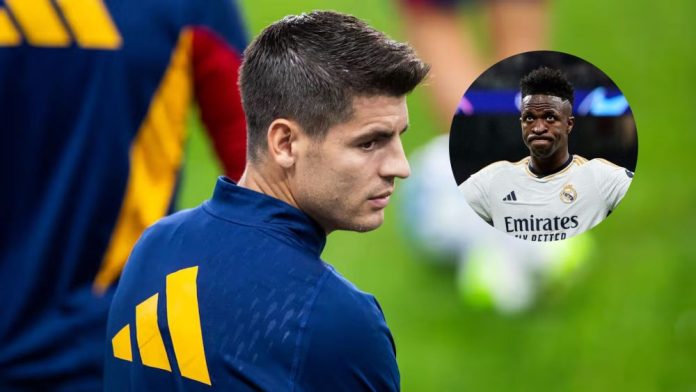 El gesto de Morata a modo de ‘burla’ sobre Vinicius en el entrenamiento con la Selección