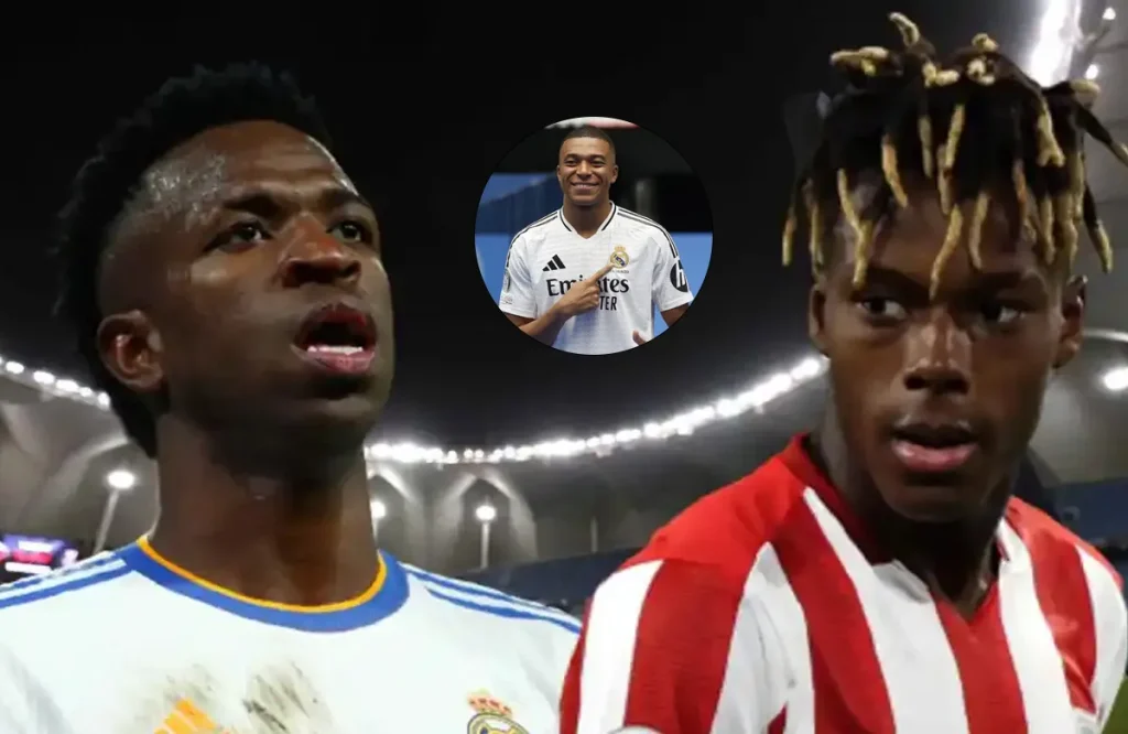 Vinícius Júnior, Kylian Mbappé y Nico Williams.