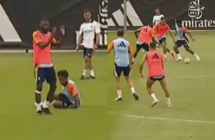 Entrenamiento del Real Madrid, durante este lunes, en Chicago.