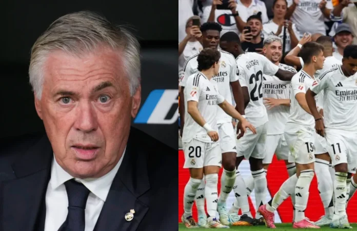 Ancelotti y jugadores del Real Madrid