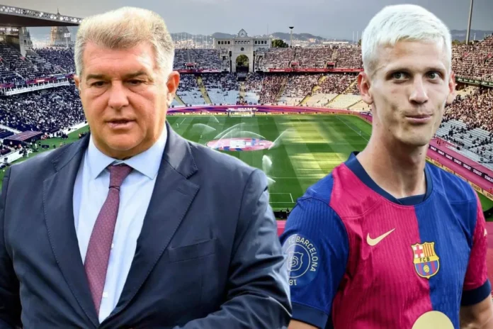 Joan Laporta y Dani Olmo.