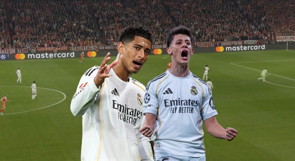 Bellingham y Güler corrieron mucho ante el Bayern