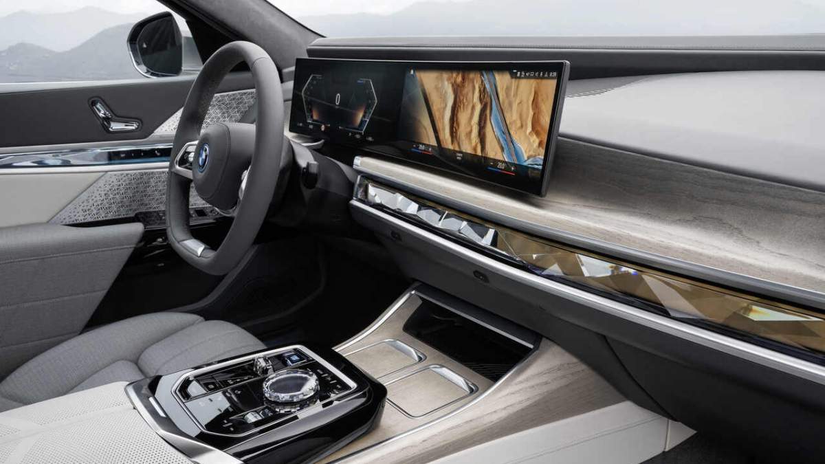 El interior del BMW.