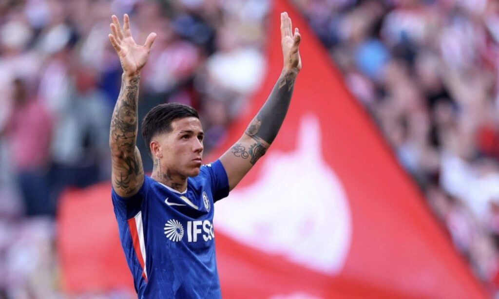 Enzo Fernández, en el último partido del Chelsea de este curso durante el pasado fin de semana.